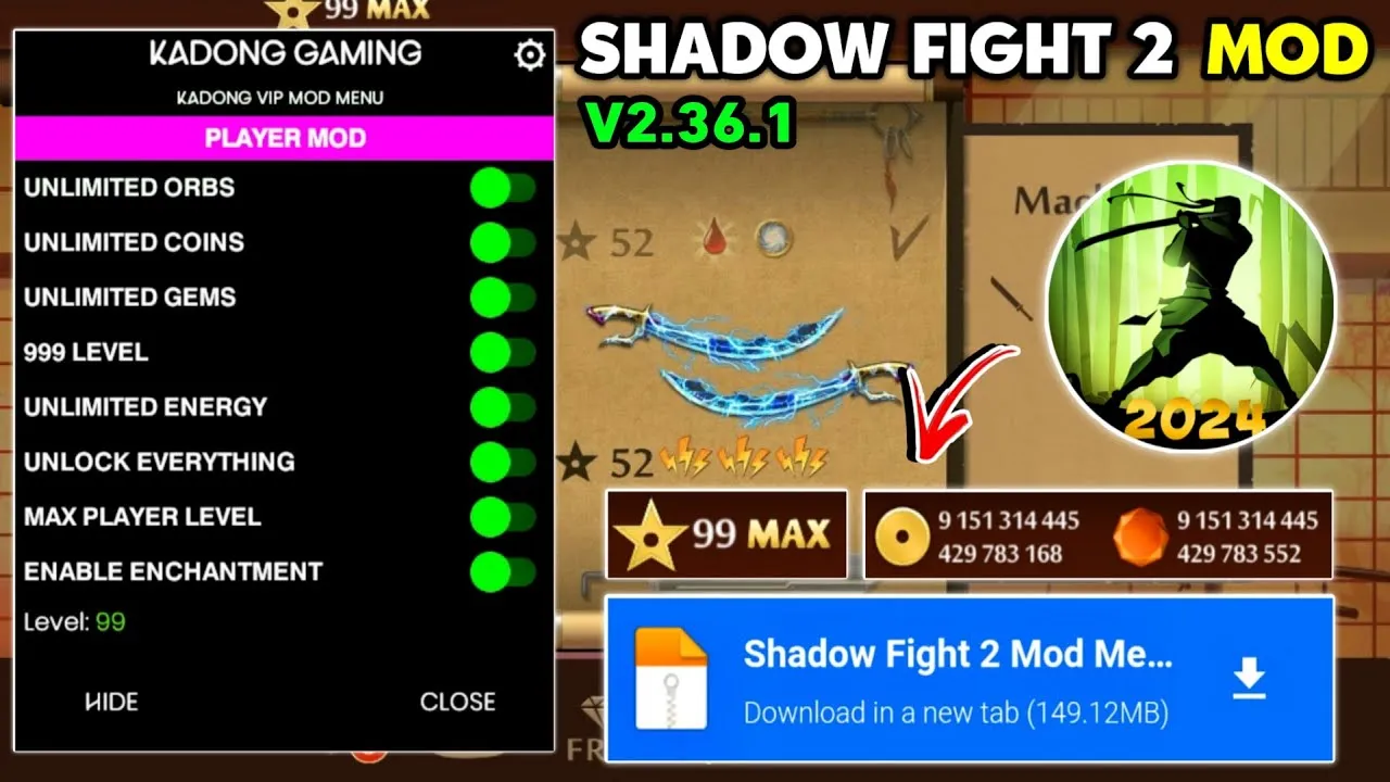 shadow fight 2 mod apk unlimited everything and max level